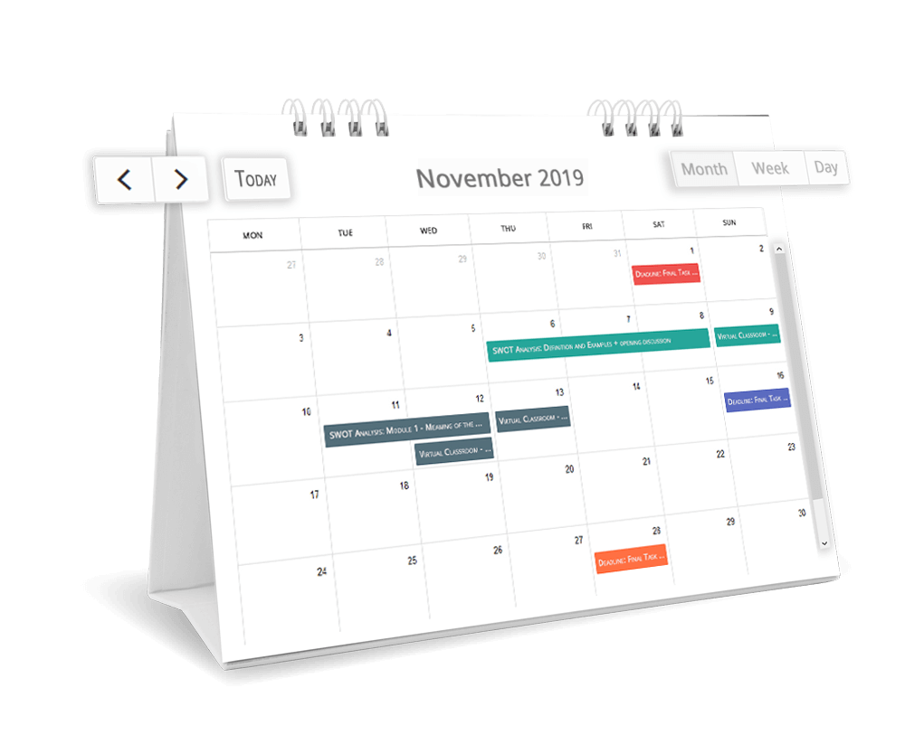 Calendar for all events